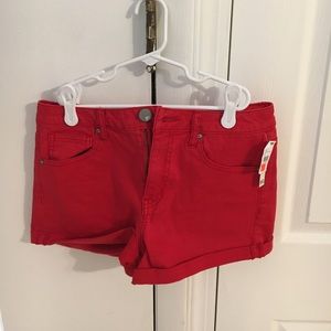 High Rise red shorts